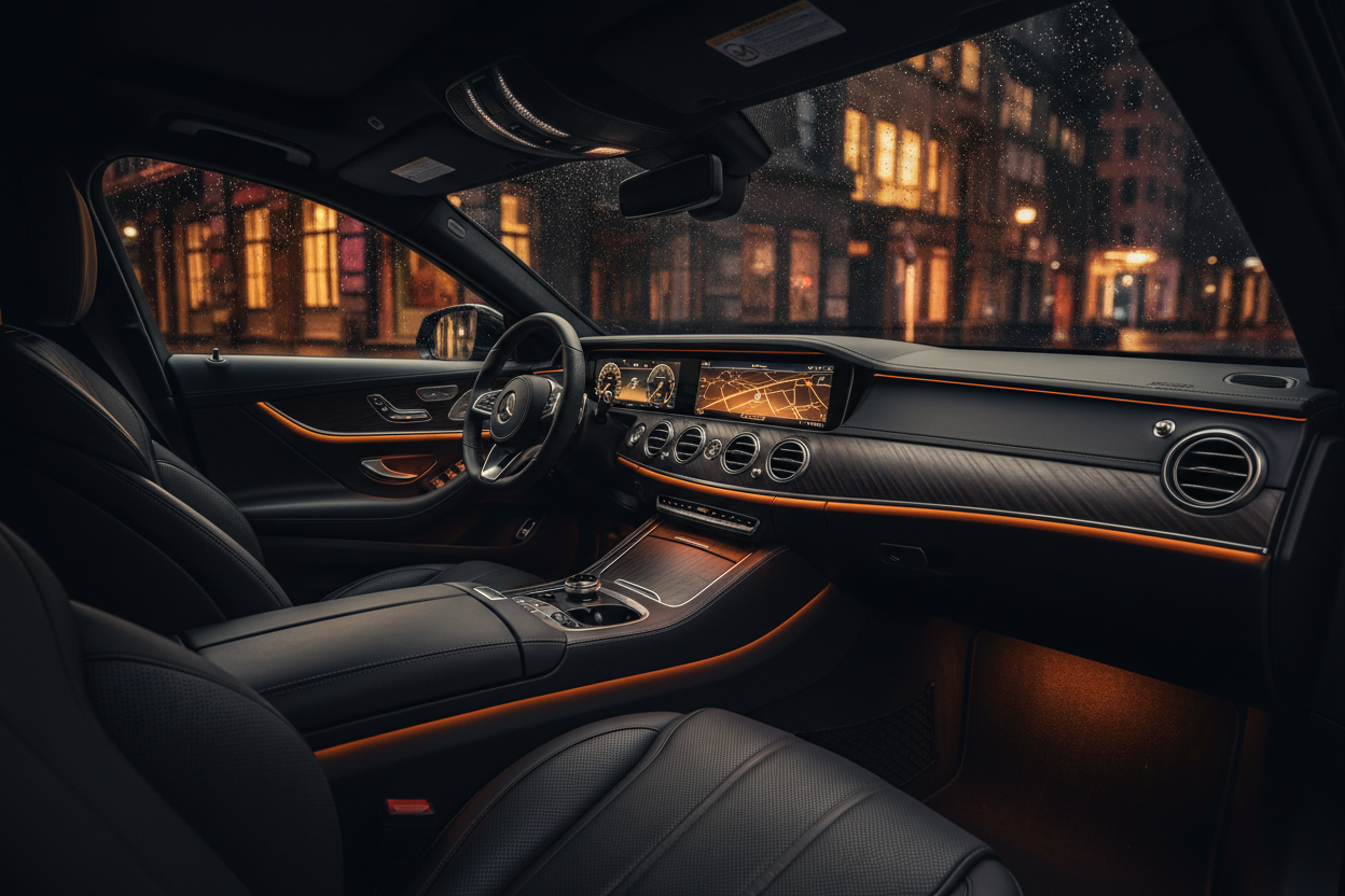 Luxury Car Interior Banner